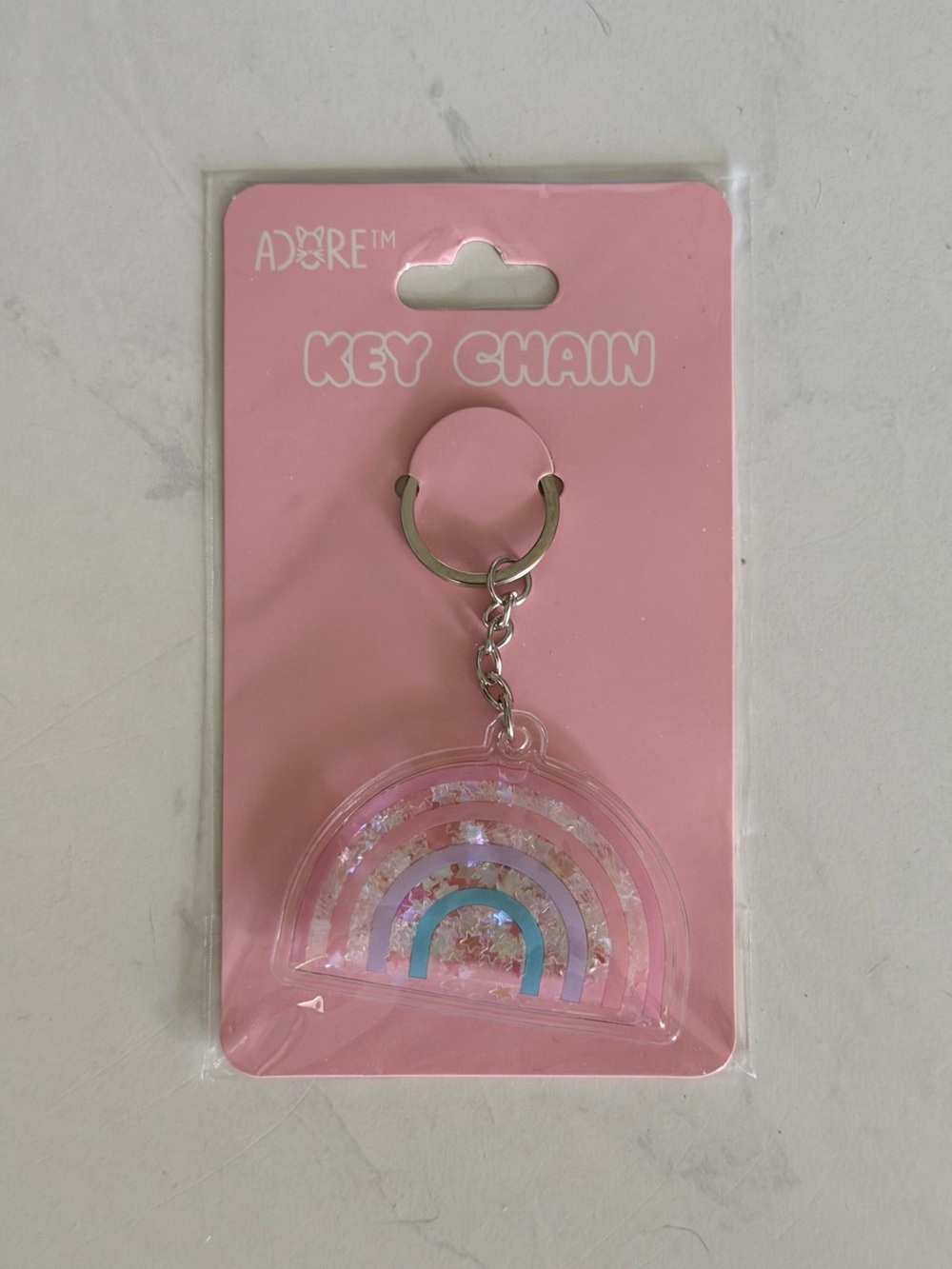Pink Rainbow Keychain